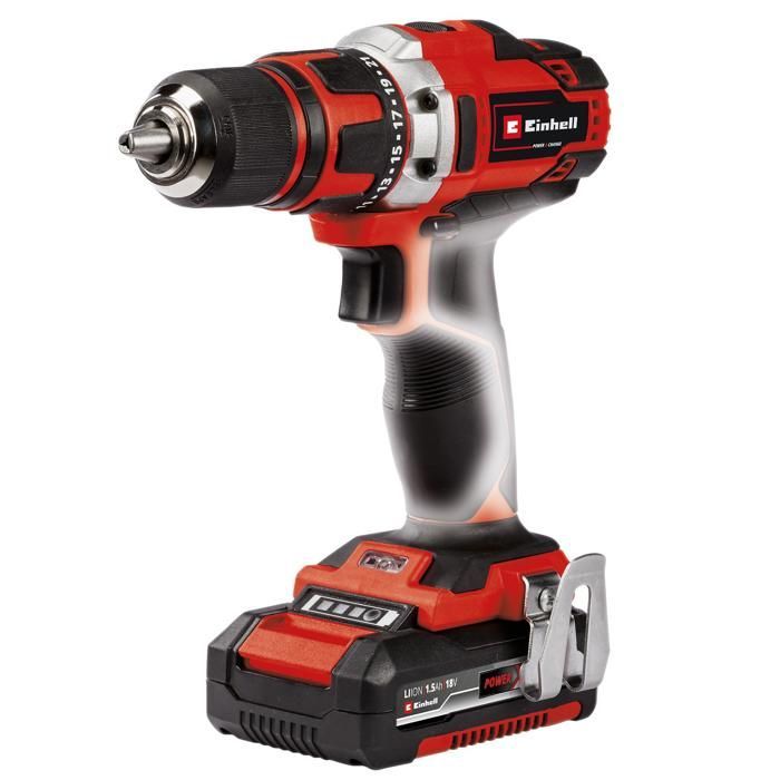 Einhell TE-CD 18/40-1 Li Cordless Drill Driver (2 x 1.5 Ah) PXC (18V) Supplied with 2 x 1.5 Ah Batteries and a Charger