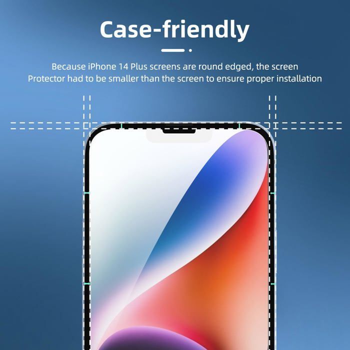 Kit da 6 pezzi: 3 pellicole protettive in vetro temperato per iPhone 14 Plus (6,7 pollici) e 3 pellicole protettive per la fotocamera posteriore - Antigraffio - Senza bolle