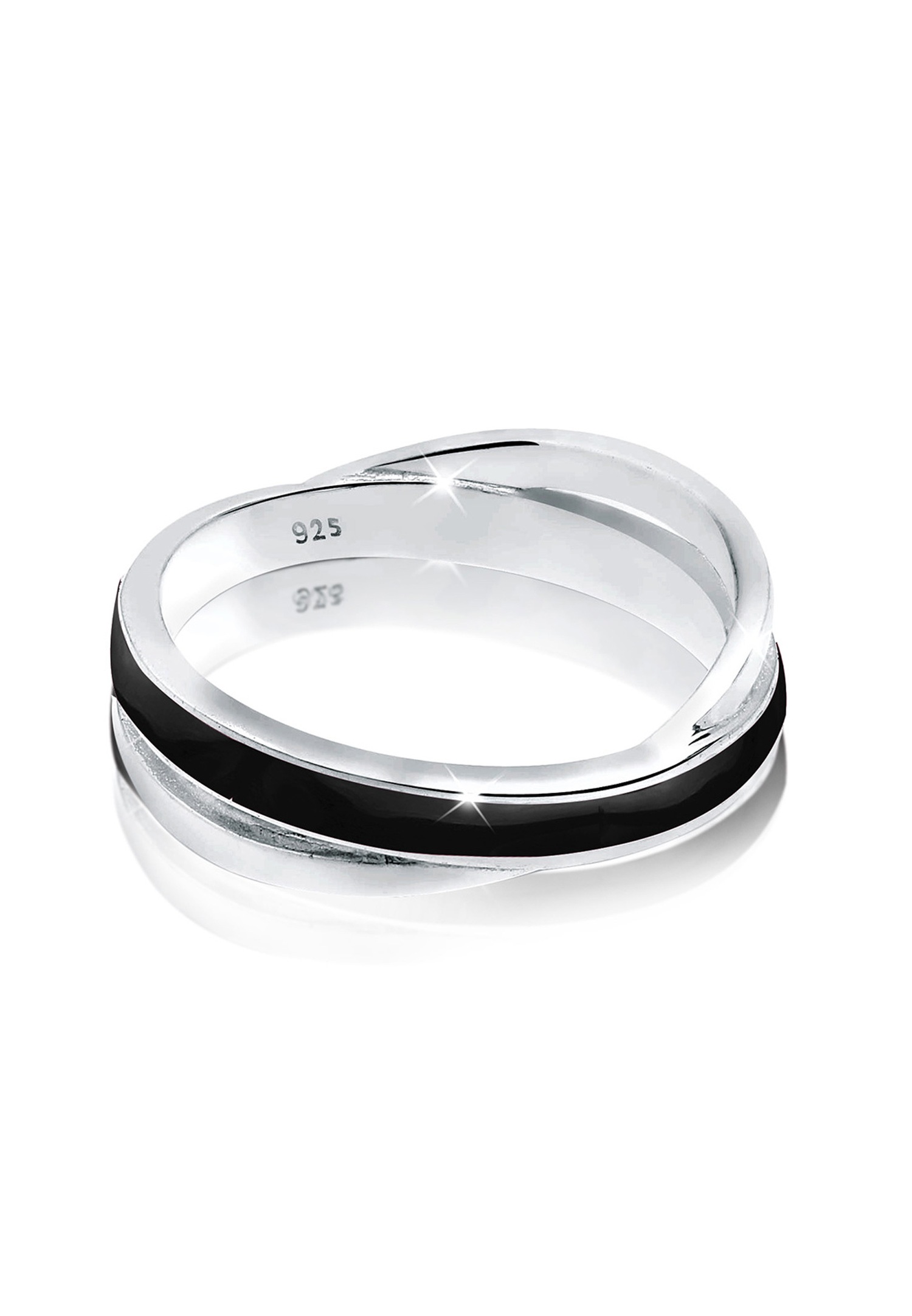Elli Femmes Enroulement Moderne avec Émail blanc en Argent Sterling 925