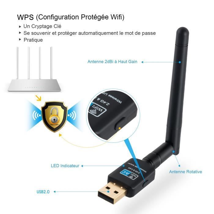 600-Mbit/s-WLAN-Dongle, 4G-USB-WLAN-Adapter für Windows-PCs usw.