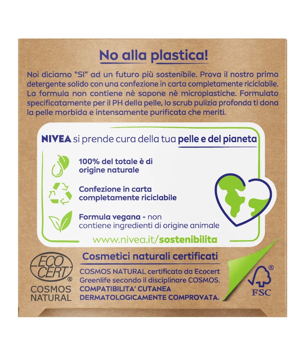 NIVEA Nivea Naturally Clean βαθύς καθαρισμός σε στερεά μορφή