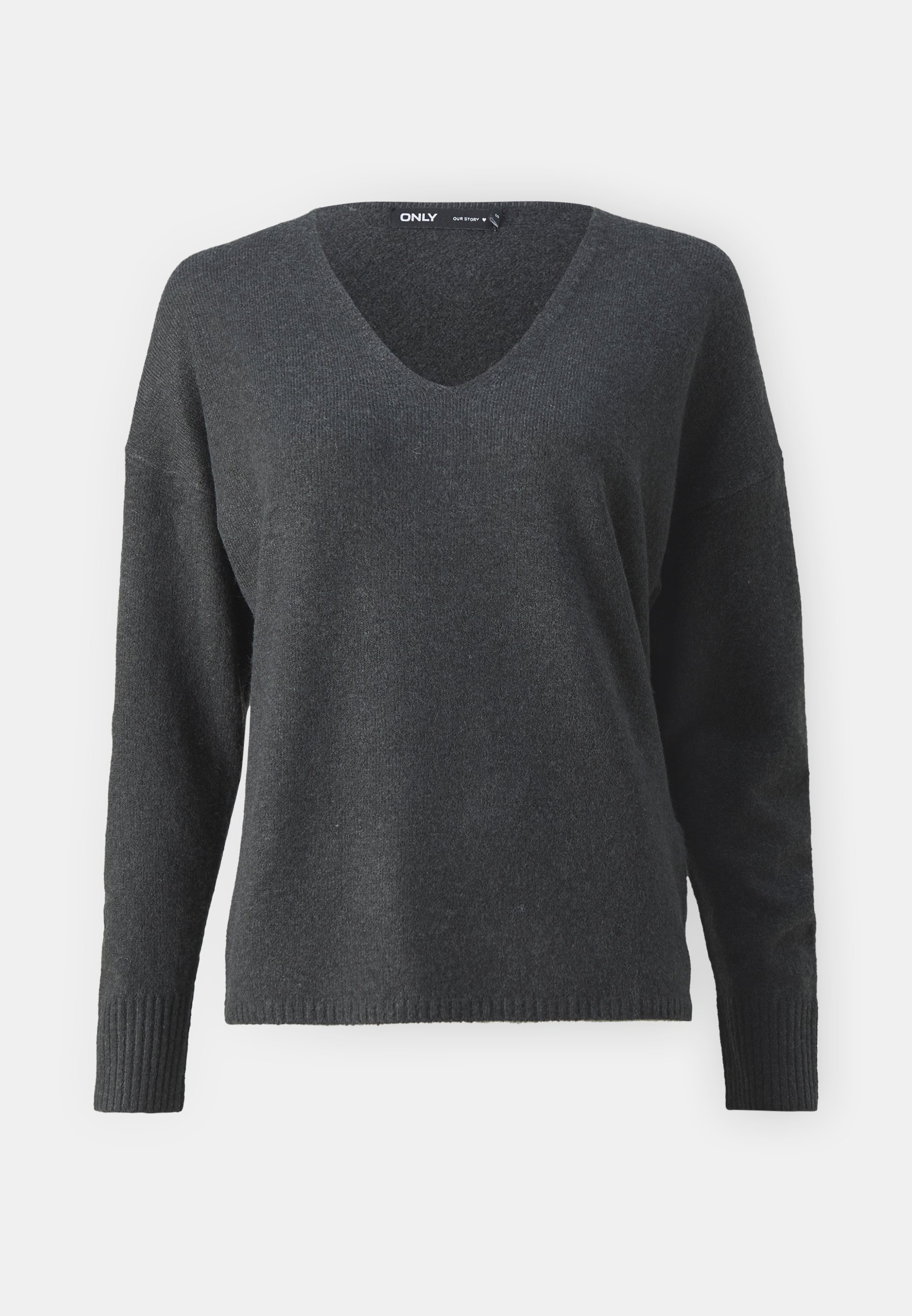ONLY ONLRICA LIFE L/S V-HALS - Trui - donkergrijs