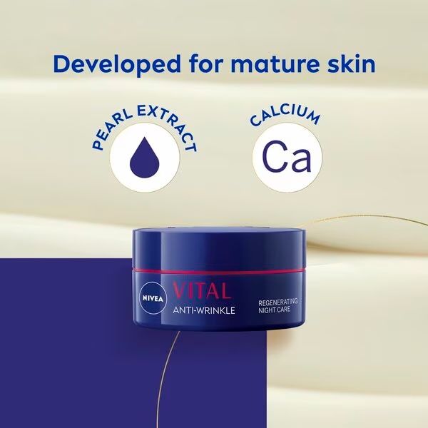 NIVEA Vital nočný krém proti vráskam<br>50ml - Zrelá a suchá pleť
