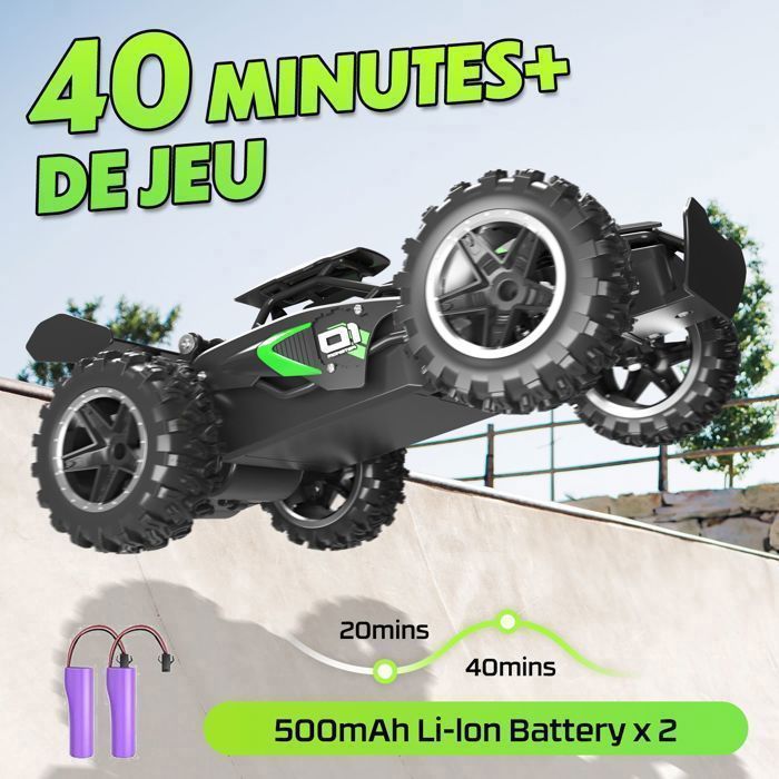 Voiture télécommandée 1:18,20 km/h,2,4 GHz,Monster Truck radiocommandée,40 Minutes de Temps de Jeu,portée 50m,Voiture radiocommandée