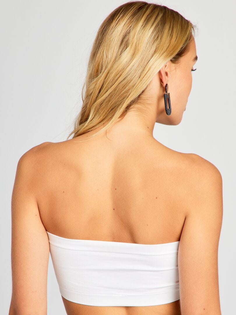 Sujetador tipo bandeau con copas extraíbles - blanco