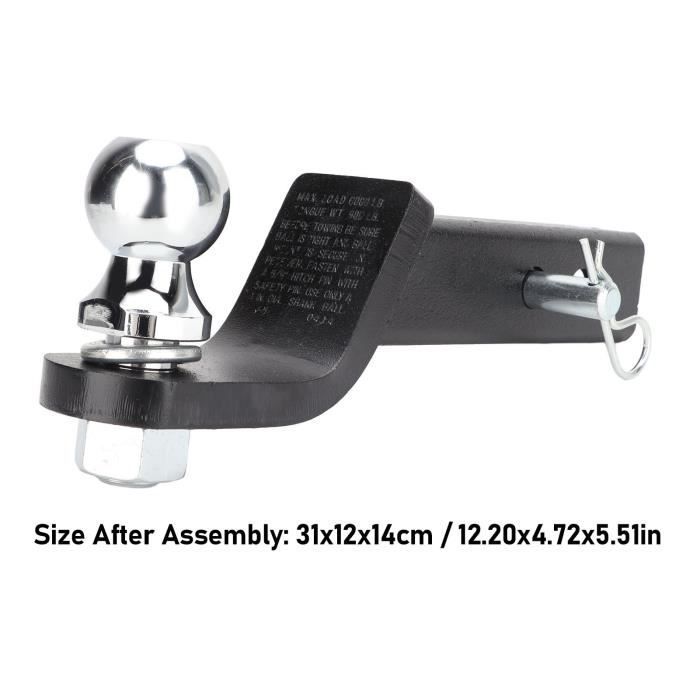 Soporte para enganche de remolque - DILWE - 50 mm - Acero reforzado - Pasador de 2 pulgadas - Autocaravana