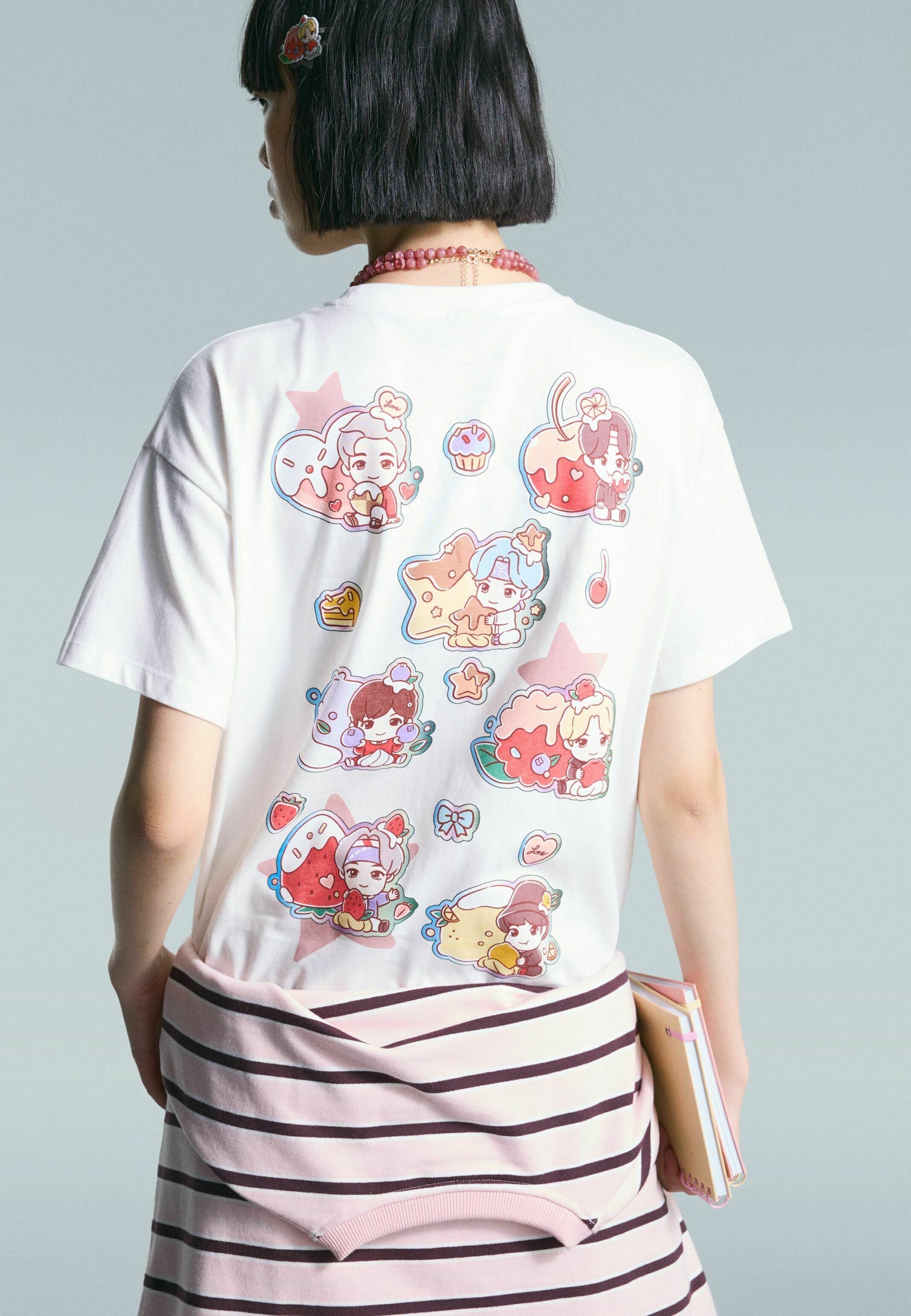 Bershka TINY TAN T-shirt met korte mouwen - Bedrukt T-shirt - wit