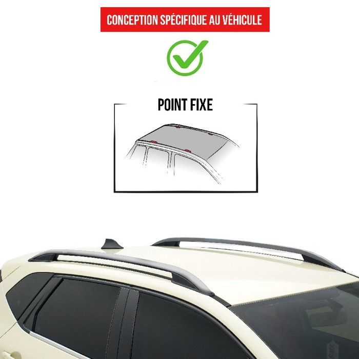 Turtle Crown Roof Rails Cross Rail Set for Ford B-Max B232 2012-2017 (MPV) Silver