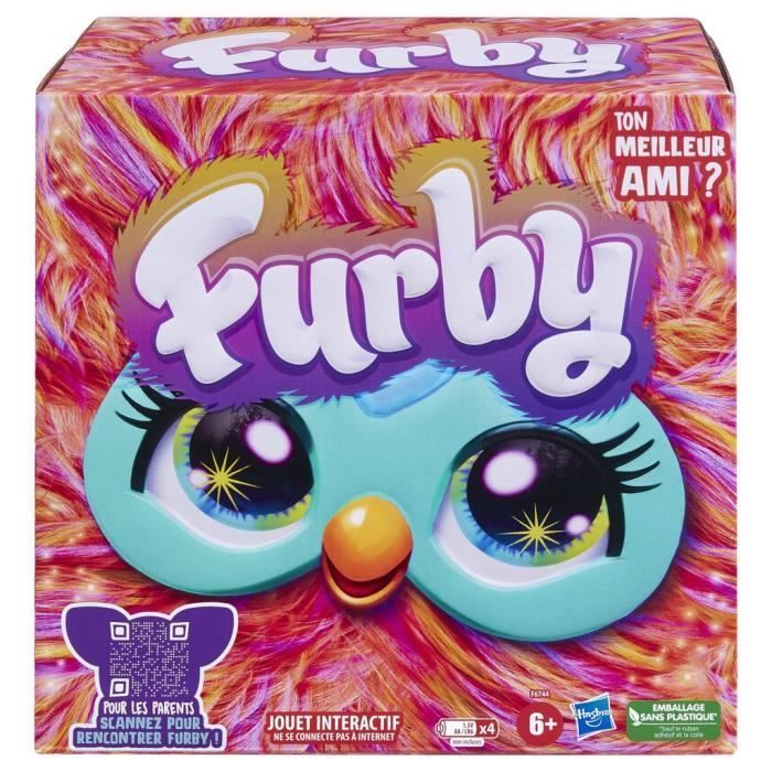 Koraalkleurige Furby, 15 accessoires, interactief pluche speelgoed voor meisjes en jongens, spraakgestuurde animatronic, geschikt voor kinderen vanaf 6 jaar.