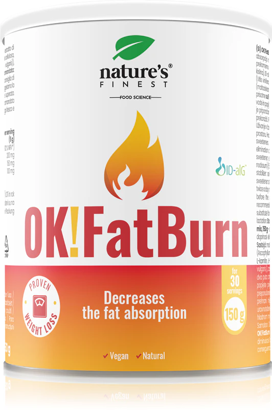 Výživový doplnok Nature's Finest OK!FatBurn v prášku na reguláciu hmotnosti