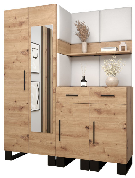 Garderoba do przedpokoju ARTIN 15 artisan   ekoskóra biała