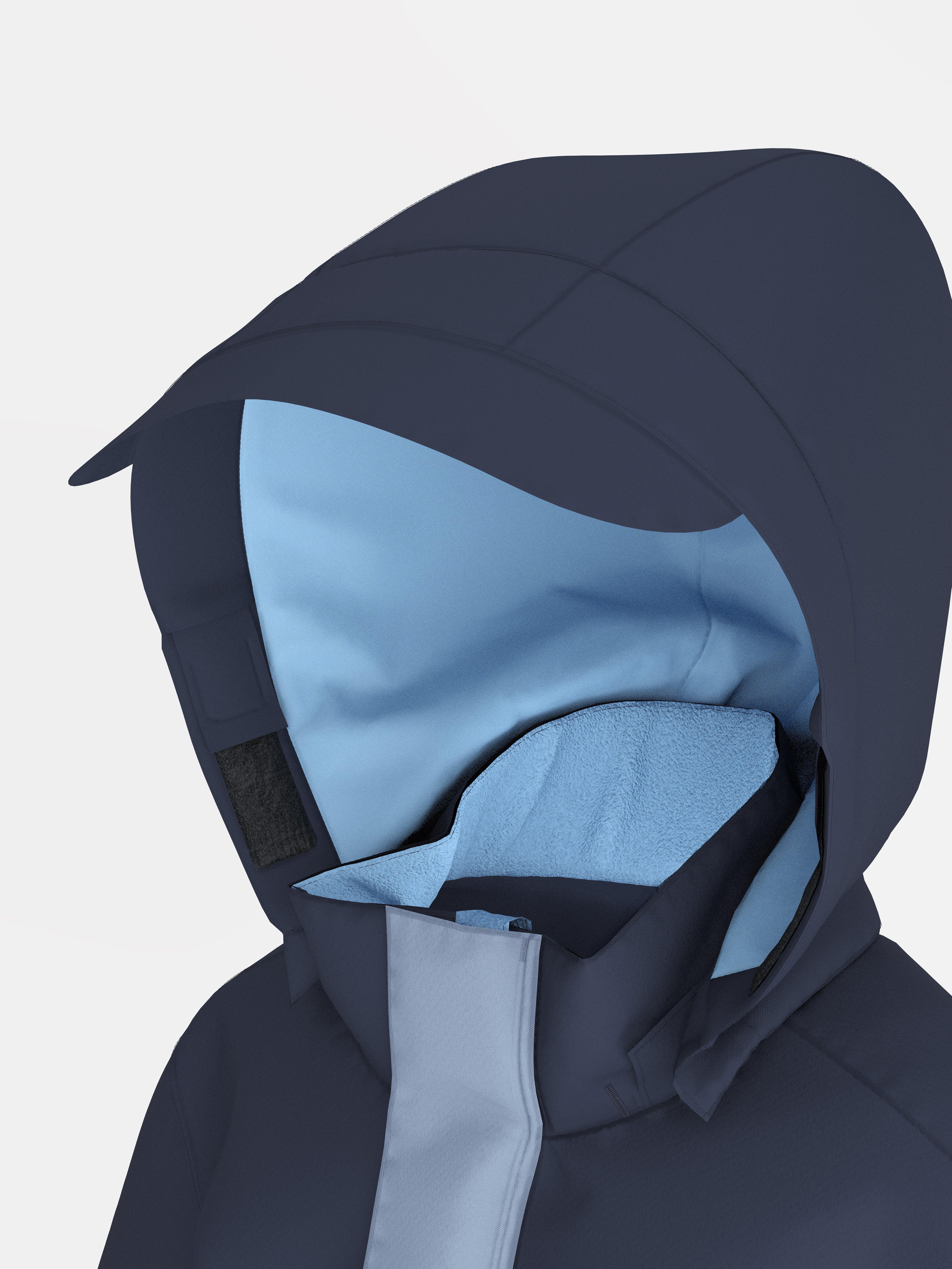 Chaqueta impermeable con mangas ajustables – Ropa deportiva infantil azul marino oscuro
