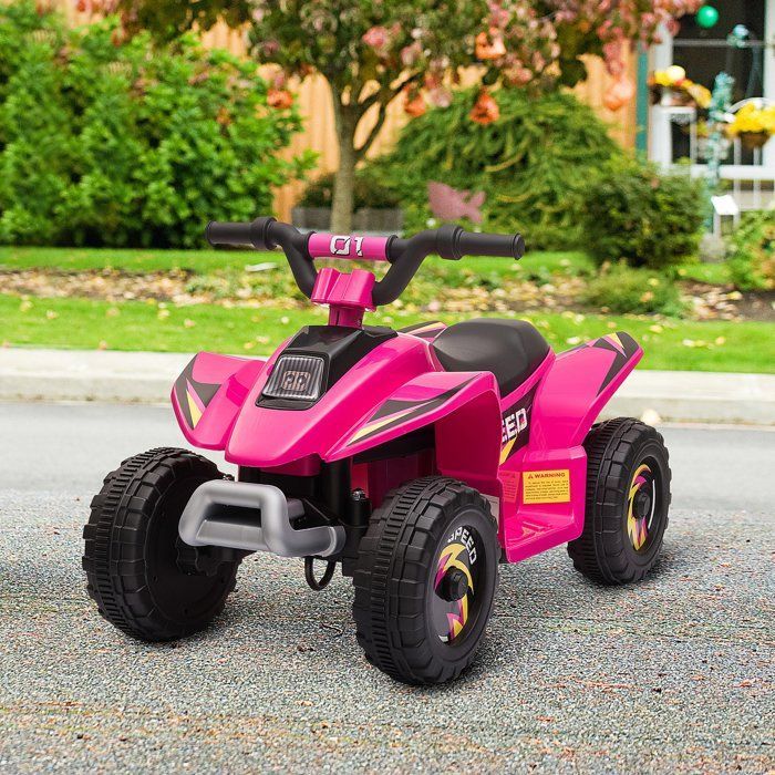 Electric Quad Bike - HOMCOM - for children 18-36 months, 6V battery, forward/reverse, toy - PP - 72x40x45.5cm - pink