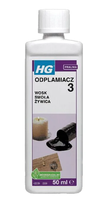 HG Odplamiacz usuwający plamy z wosku, parafiny, smoły i żywicy 50 ml