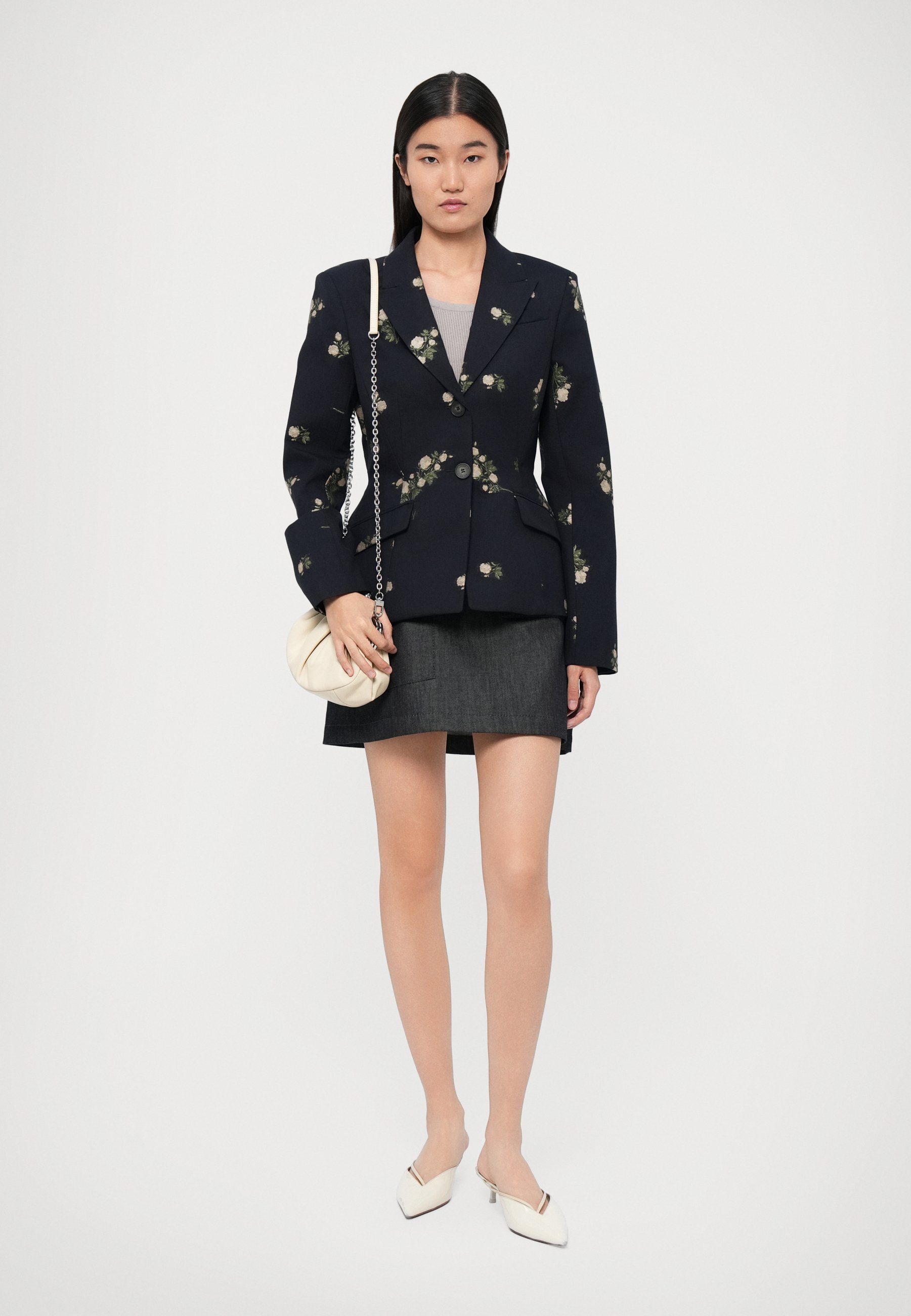 Erdem getailleerde blazer met enkele rij knopen - middernachtblauw
