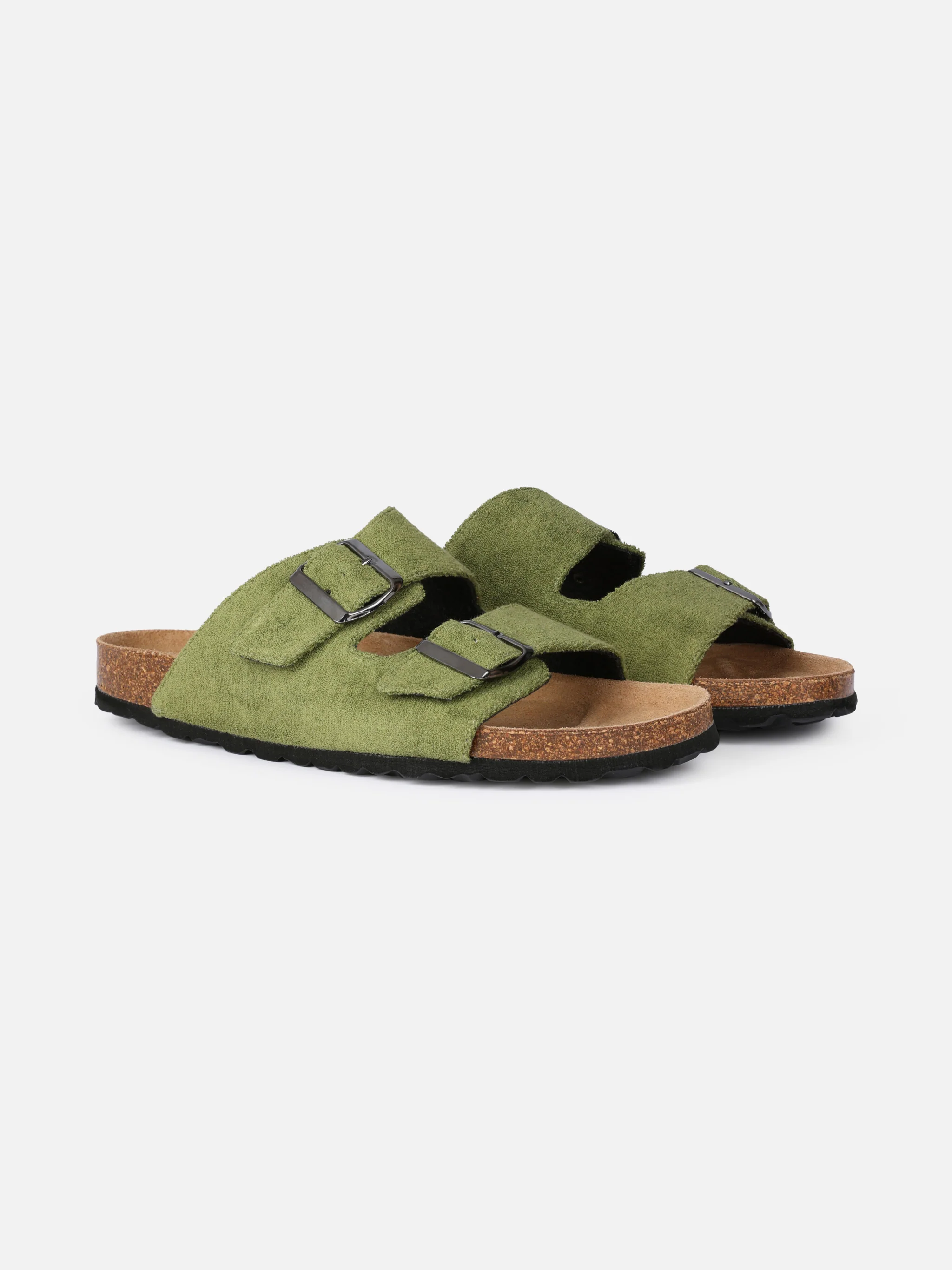 Militairgroene badstof herensandalen