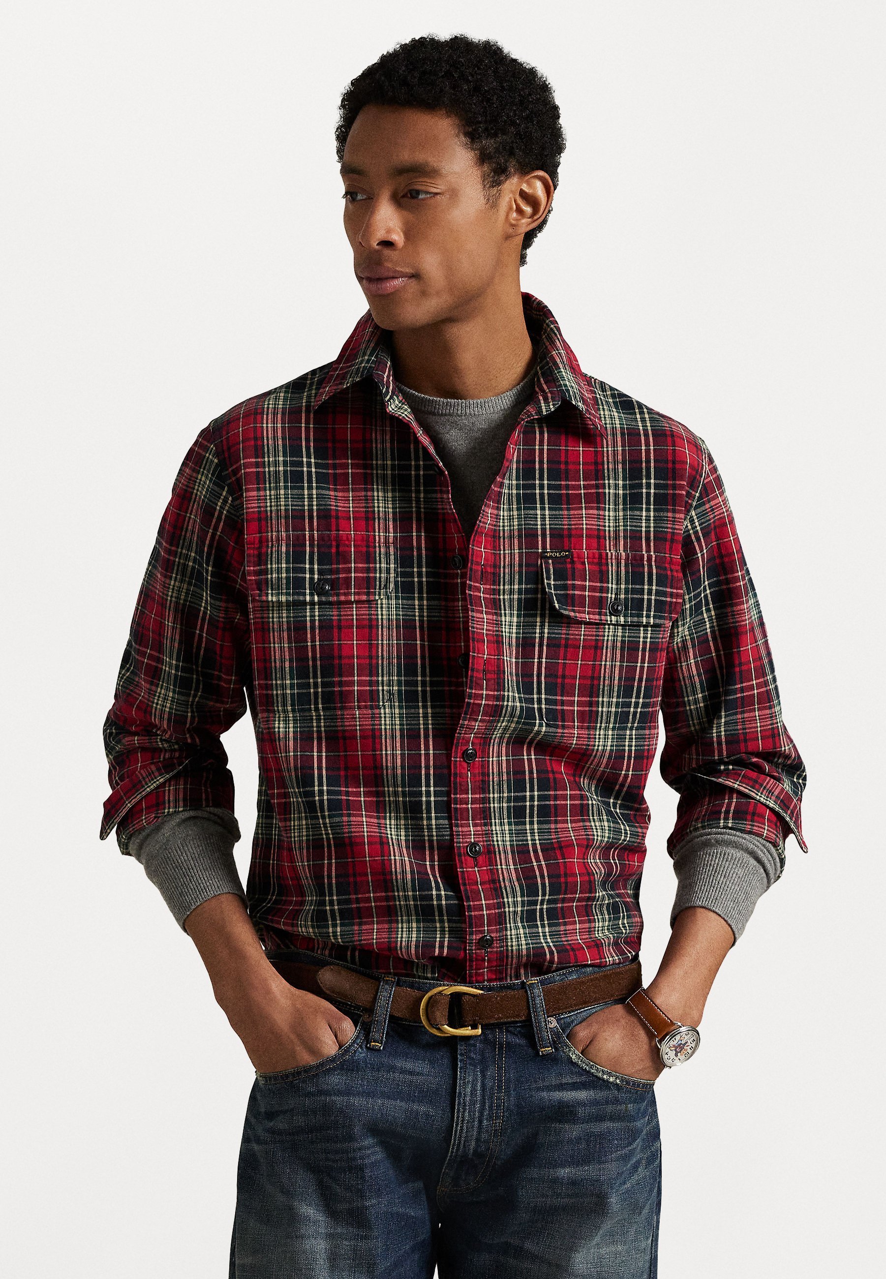 Polo Ralph Lauren Classic Fit geruite Oxford werkhemd - Shirt - rood/zwart