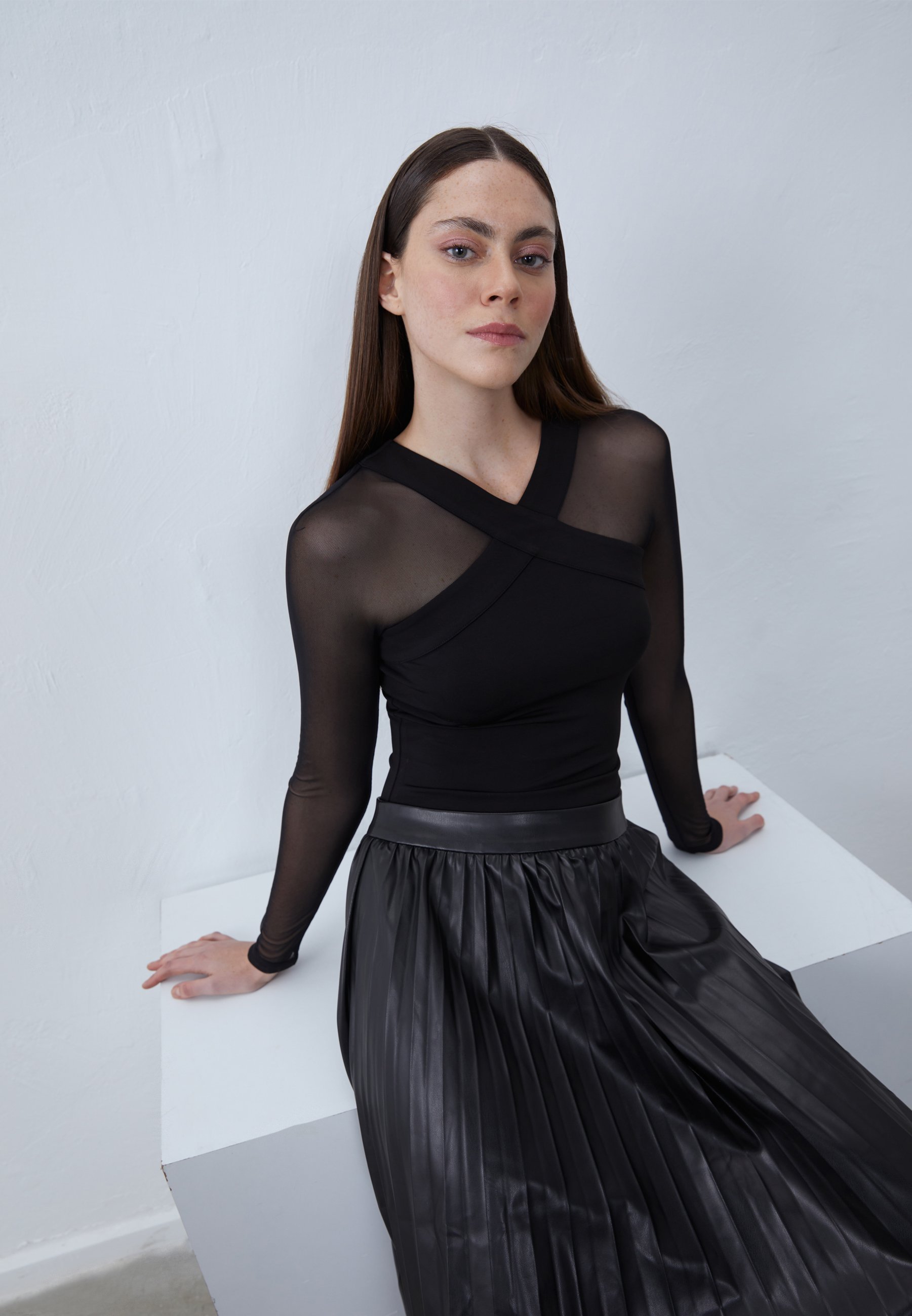 Anna Field top met lange mouwen - zwart