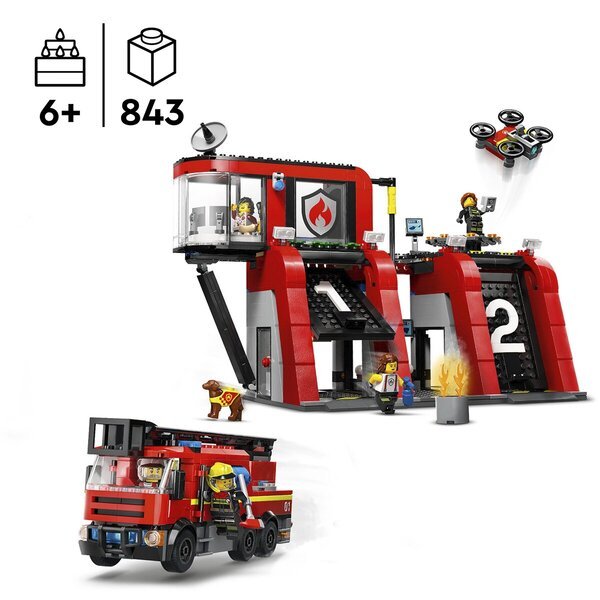 LEGO City 60414 Vatrogasna stanica i vatrogasno vozilo