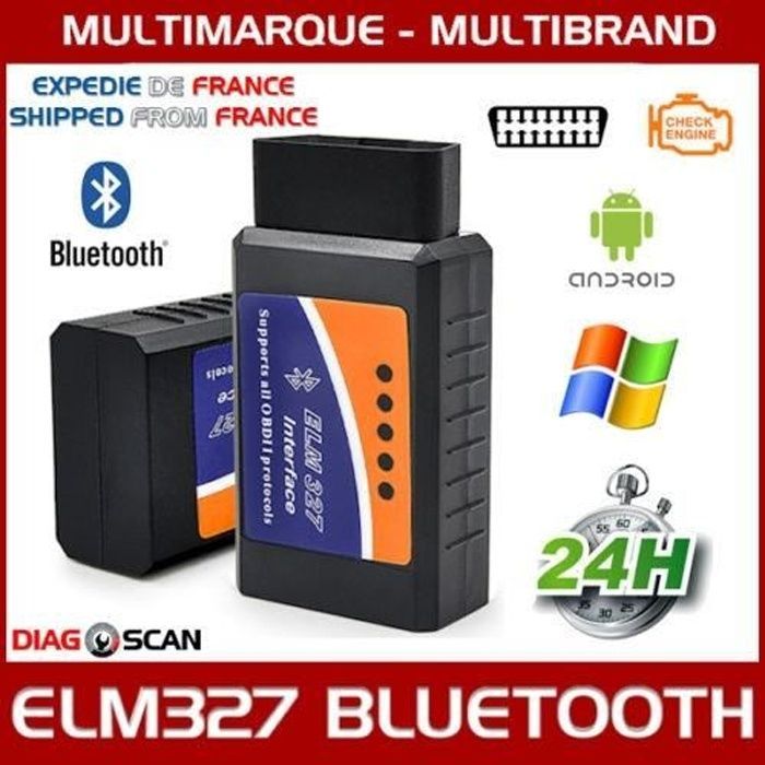 Car Diagnostic Tool - Mister Diagnostic - ELM327 OBD2 - Bluetooth - Multi-brand - Compatible with Petrol Vehicles 2001+