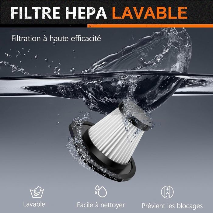 Mini aspirapolvere per auto, aspirapolvere senza fili da 11 kPa con luce LED e filtro HEPA, per casa, auto, ufficio, tavolo
