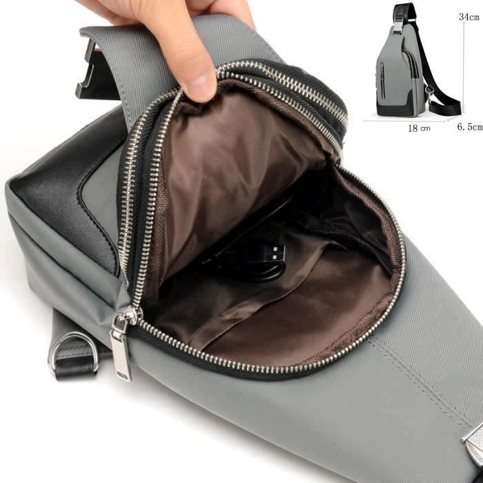 Bolso de hombro para hombre + cartera, bolso de pecho impermeable, bolso bandolera de tela para el trabajo, compras, viajes, regalo de Navidad