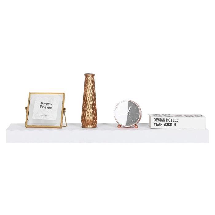 WOLTU Étagère murale avec tiroir secret , Etagère de rangemen en MDF 80x25x5cm, Blanc