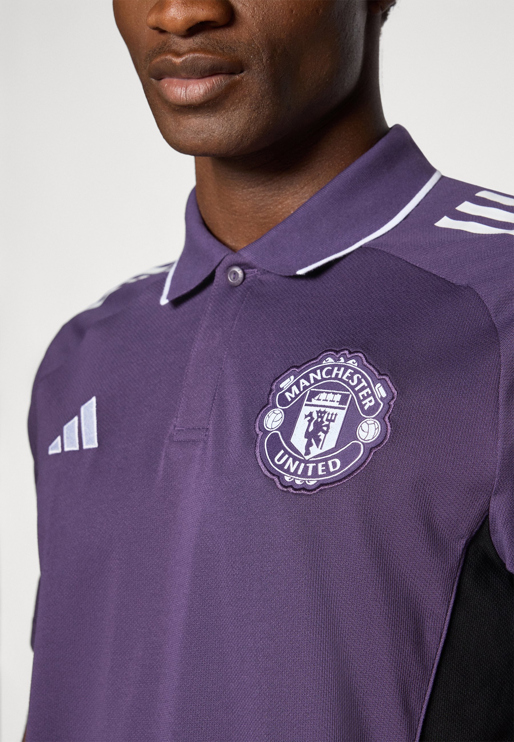 adidas Performance MUFC POLO - Clubkleding - aurora plum/zwart/wit