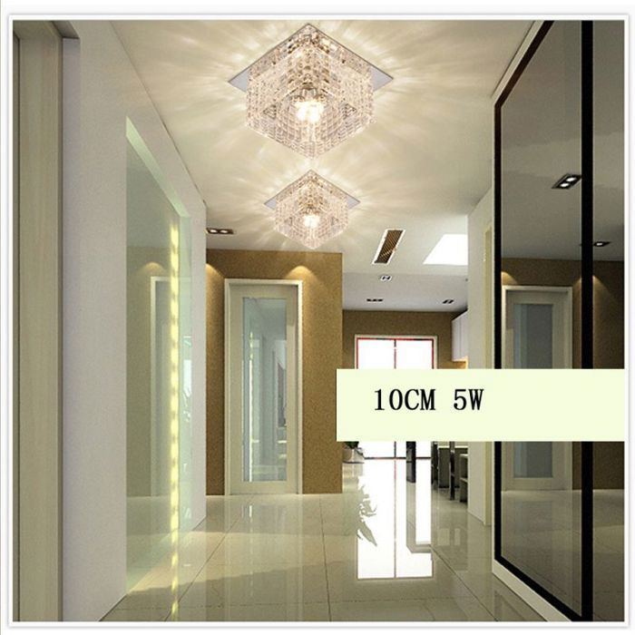 Utoopie Plafonnier LED Moderne 5W Lustre Cristal Lampe de Plafond pour Salle à Manger Salon Cuisine, 1pcs Blanc Chaud