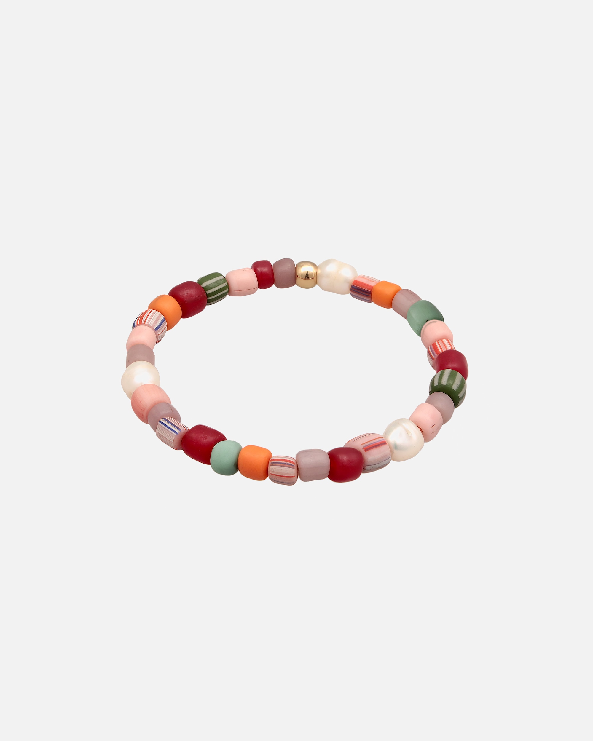 Elli Femmes Perles de verre multicolores avec Perles de culture d'eau douce en argent sterling 925 plaqué or