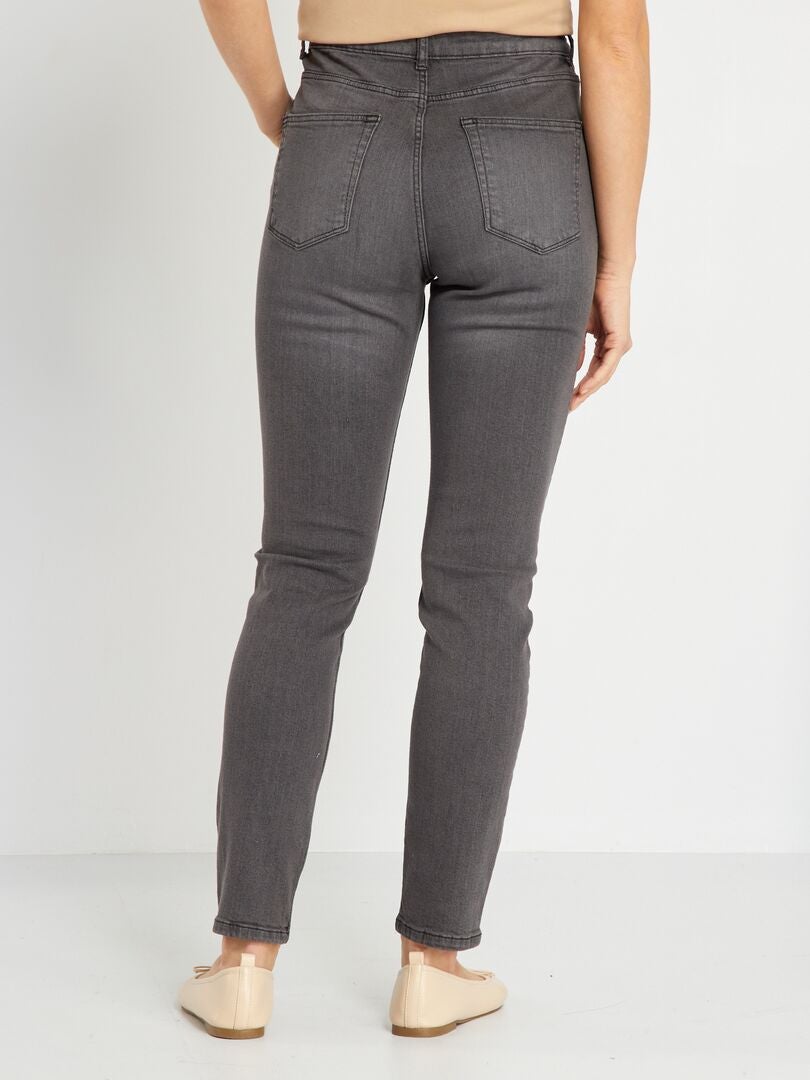 Calça jeans slim de cintura alta tamanho L32 - CINZA