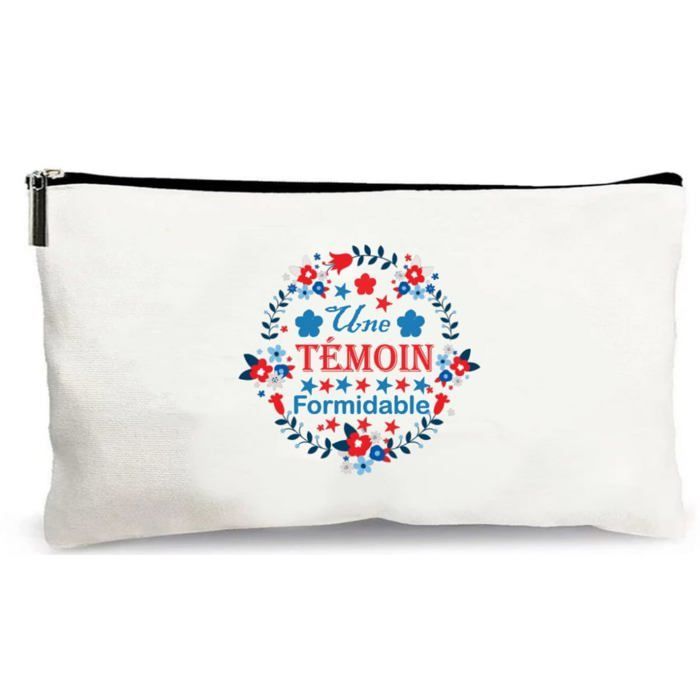 trousse beige une témoin formidable cadeau fait main merci école