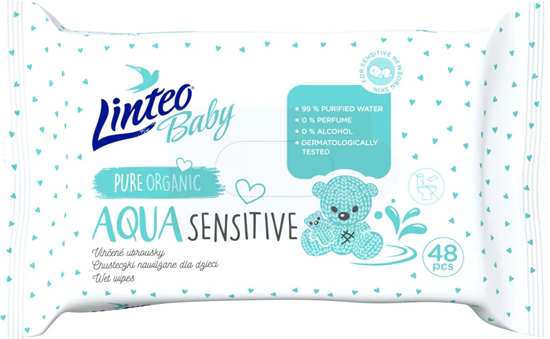 Linteo Baby Aqua Sensitive maigās mitrās salvetes mazuļiem