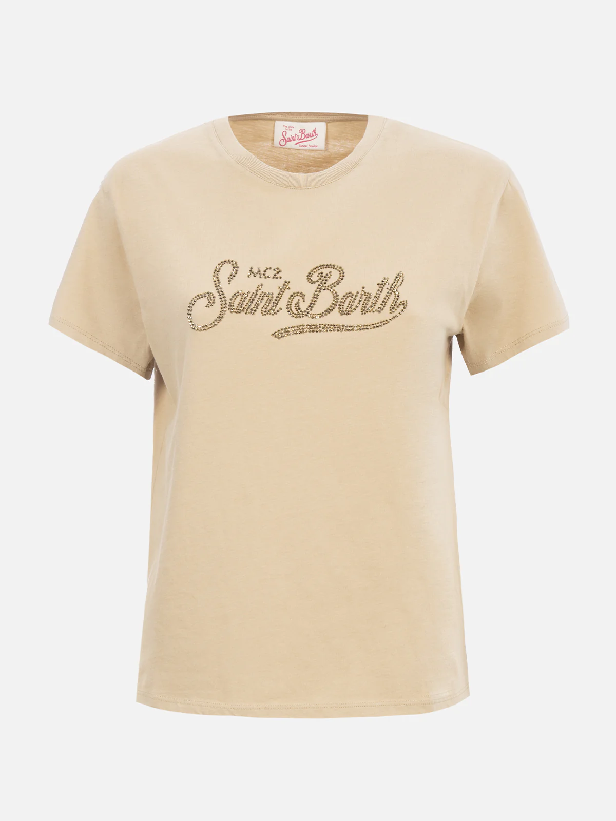 Emilie dames coltrui T-shirt van katoenen jersey met st-borduurwerk