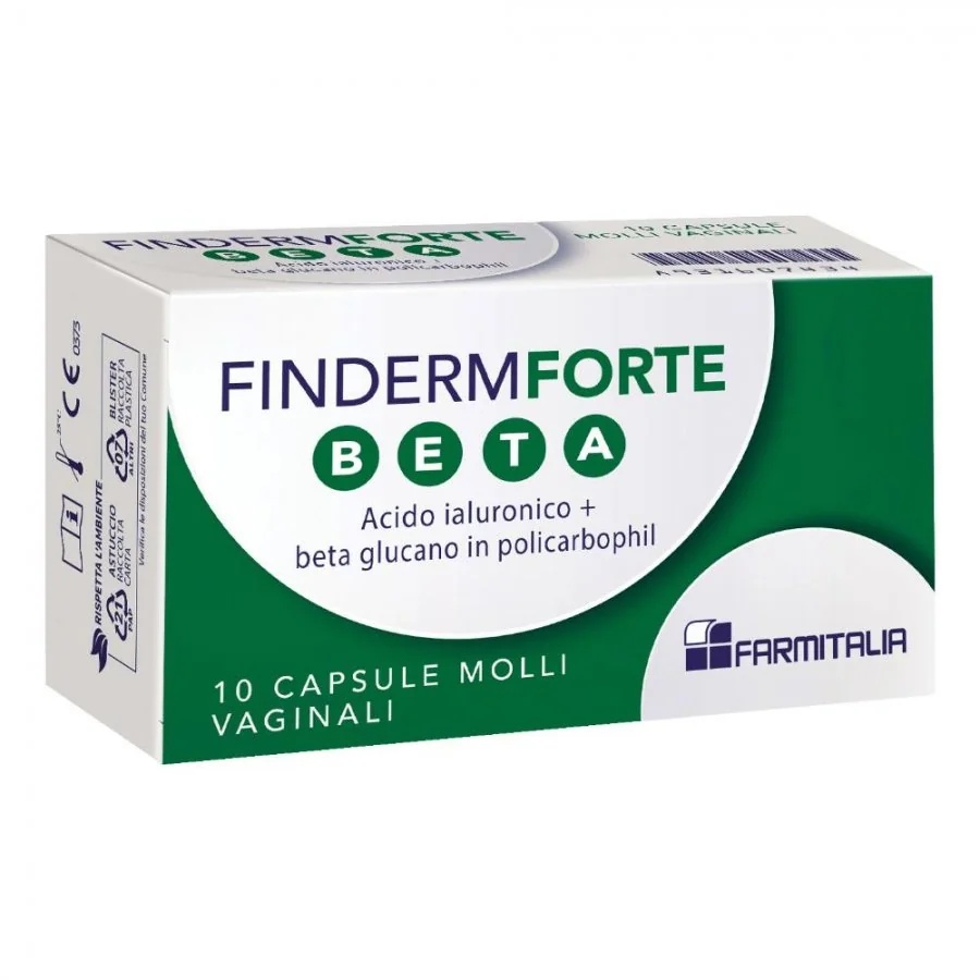 FINDERM Finderm Forte Beta 10 zachte vaginale capsules Hyaluronzuur + bèta-glucaan in polycarbophil