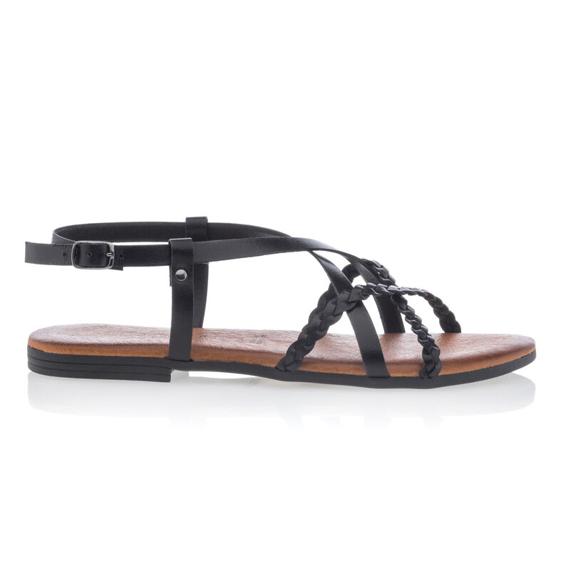 Svarte sandaler / sko med åpen tå til dame