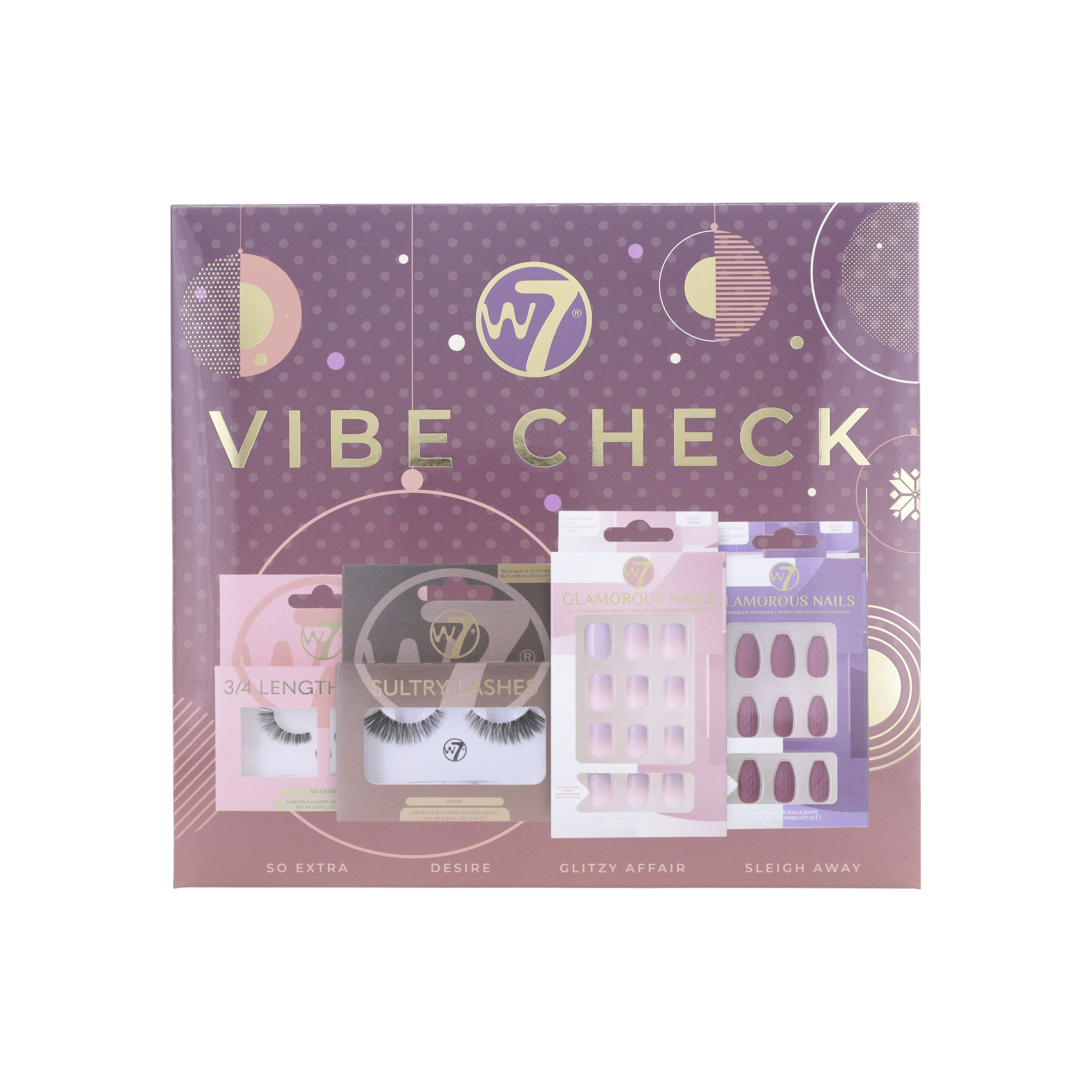 Vibe Check поклон сет: вештачке трепавице и нокти сетови за шминкање