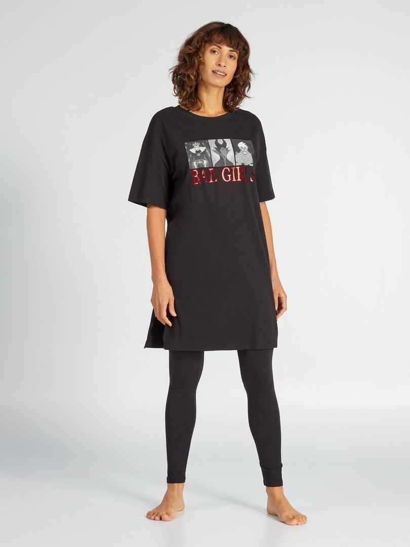 Disneys «Bad Girls» nattkjole + leggings - SVART