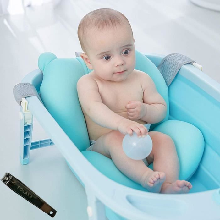 Alfombrilla de baño para bebé - FOLAYA - Cojín flotante para el baño - Azul - A partir de 6 meses