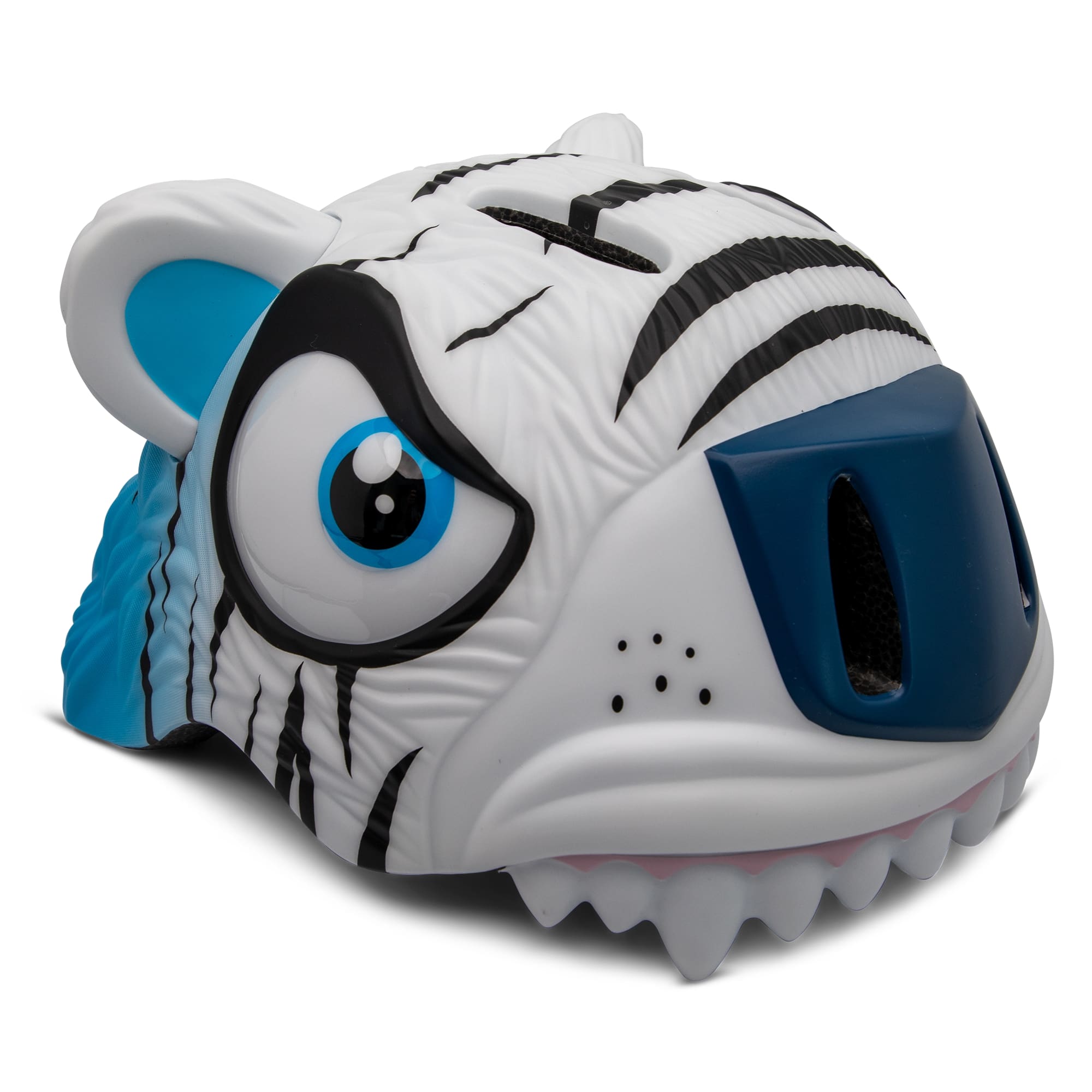  Kinderfahrradhelm | White Tiger | Crazy Safety | EN1078-zertifiziert