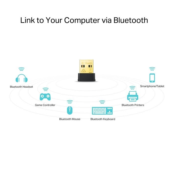 Chiavetta WiFi AC600 - TP-Link - Archer T2UB Nano - 2,4 GHz 200 Mbps - 5 GHz 433 Mbps - Bluetooth 4.2