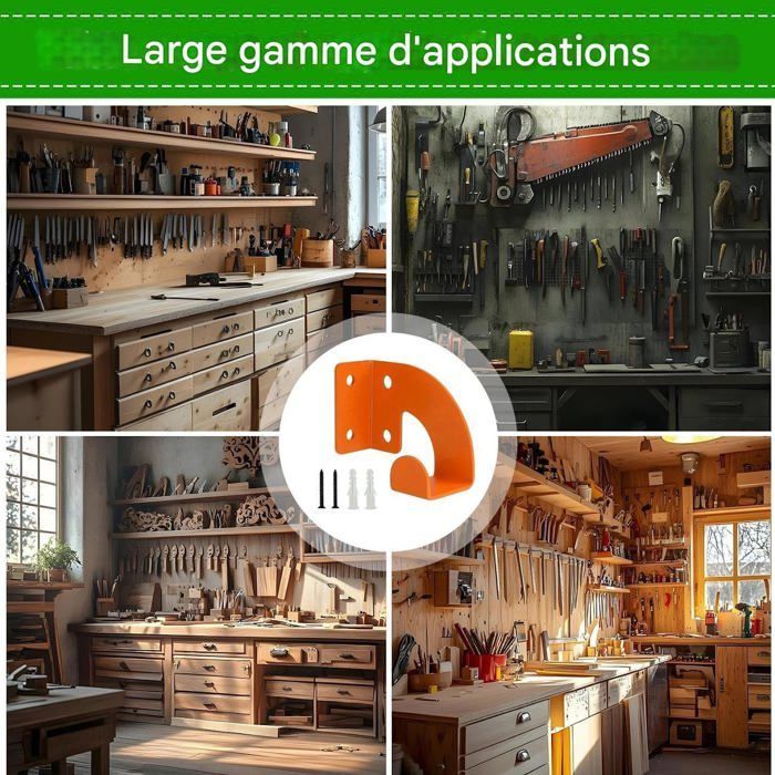 Supporto a parete per motosega – per riporre cavi, tubi e pale – ideale per officina, garage e giardino – salvaspazio.