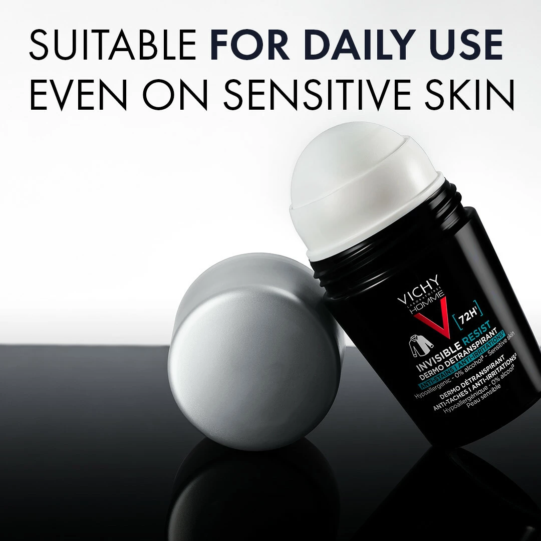 Deodorant Roll-On Anti-Pete Homme Invisible Resist 72H 50 ml - Vichy