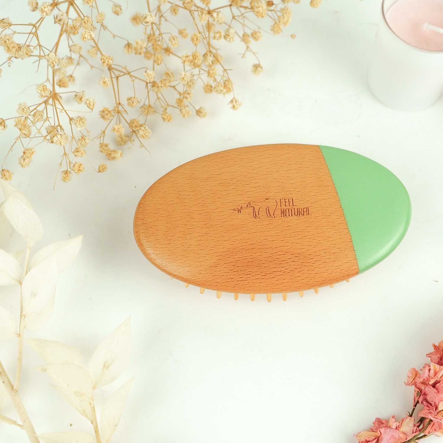 Feel Natural Brosse à cheveux pocket ovale en bambou