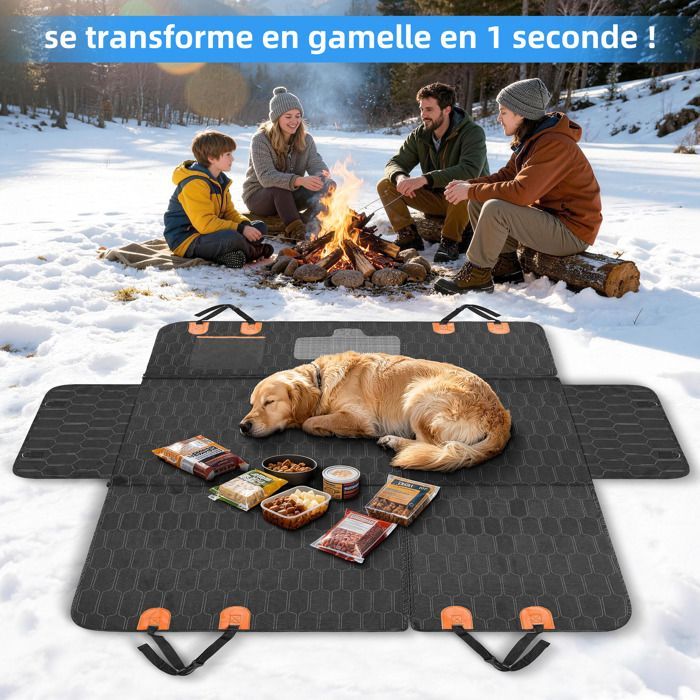 Housse de Siège Voiture pour Chien ®WHD© Polyvalente Voiture/Camping/Pique-nique - 6C Imperméable + Lavable Anti-Dér -147x137cm
