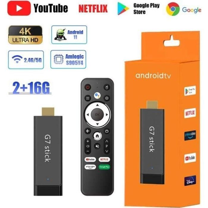 4K TV Box, Android 11 Smart TV Stick - S905Y4 - 2G + 16G WiFi 2.4G & 5G Media Player - A3