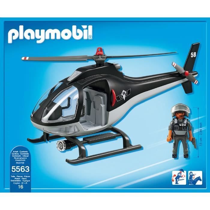 PLAYMOBIL – City Action – Hubschrauber mit Spezialkräfte-Polizist – Ab 4 Jahren