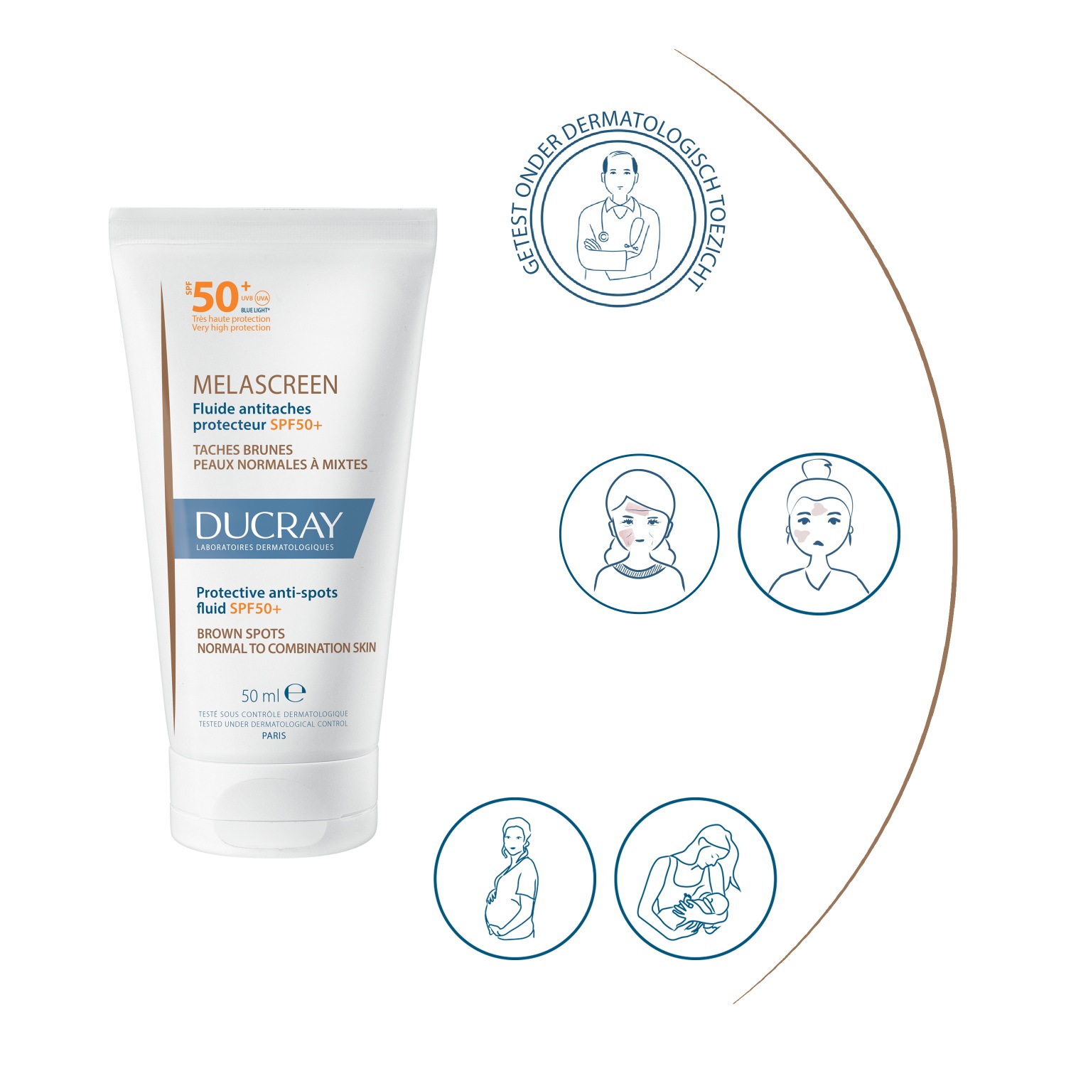 Ducray Anti-pigment flekkkrem MELASCREEN Beskyttende anti-pigment flekkvæske SPF 50+ - 50 ml