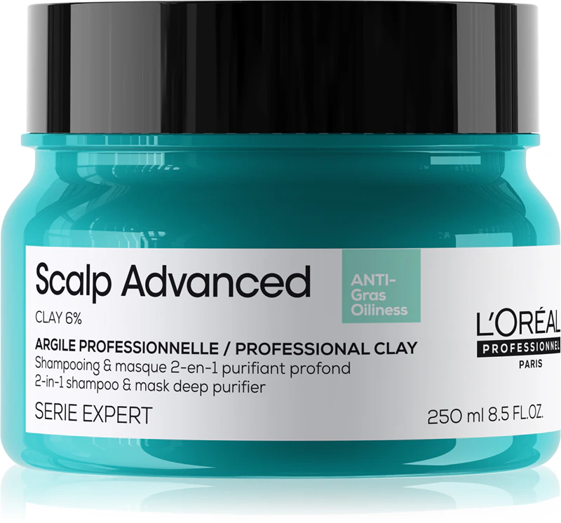 L'Oréal Professionnel Serie Expert Scalp Advanced Shampoo e máscara 2 em 1 para cabelos e couro cabeludo oleosos