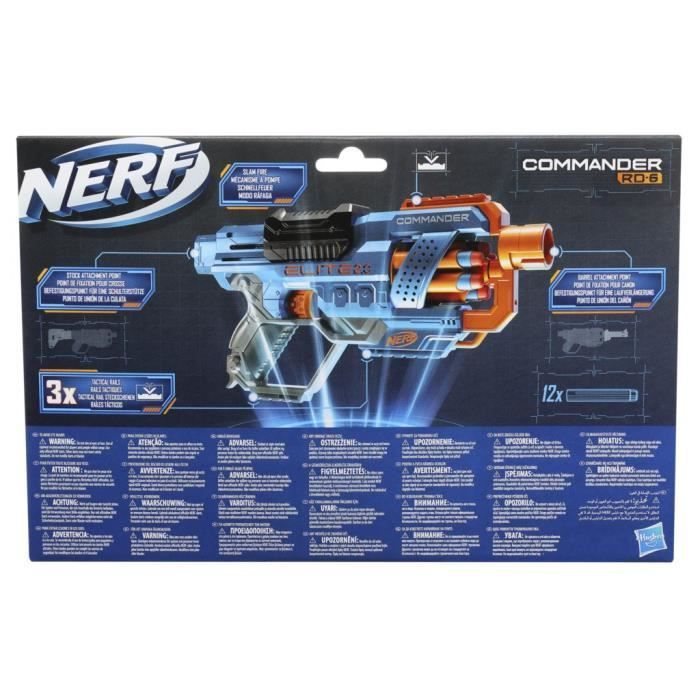 NERF Elite 2.0 Commander RC-6 - Blaster à fléchettes - 6 fléchettes incluses